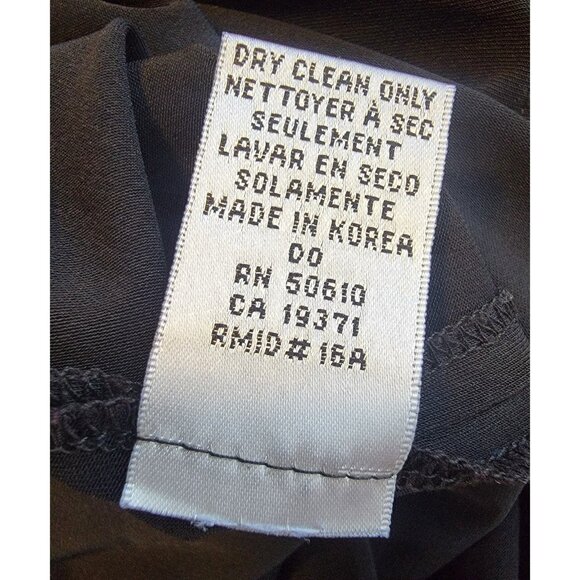 Vintage Anne Klein Top Sz XL Blouse Black Short Sleeve Career Classic Office - Picture 6 of 9